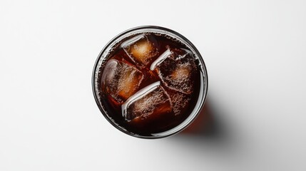 Canvas Print - Closeup of a glass of cola with ice