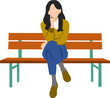© くろねこ - 考え事をする女性のイラスト
