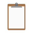 © Kidung Paripurna - Vector illustration of wooden clipboard with white paper in cartoon flat style. Art design blank template mockup. Abstract concept graphic element