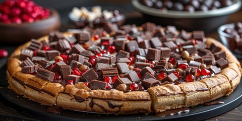 Sweet pizza with chocolate