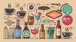 © Kartik - Coffee, tea icons. Beer, wine and cocktail signs. Soft and alcohol drinks symbols. Report document, information icons. Vector