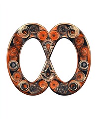 Sticker - An abstract design featuring a stylized infinity symbol with intricate circular patterns.