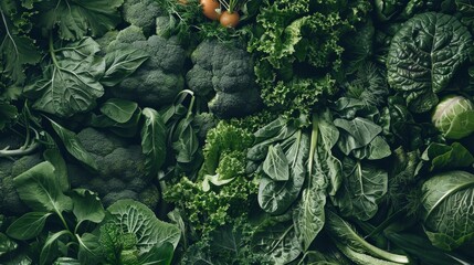 Wall Mural - An abundance of diverse, fresh vegetables arranged together, highlighting a bountiful harvest and the beauty of natural, nutritious ingredients.