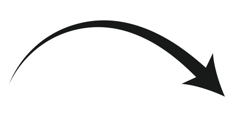 Curved arrow icon vector. Arrow pointer icon sign symbol in trendy flat style. Arrow vector icon. Eps 10.