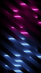 Wall Mural - vertical video - abstract background with sleek diagonal stripes and vibrant pink and blue glowing n