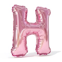 Canvas Print - Bright Pink Inflatable Text H with Fluffy Features