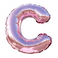 Canvas Print - Bright Pink Inflatable Text C with Fluffy Features