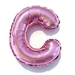 Canvas Print - Bright Pink Inflatable Text C with Fluffy Features