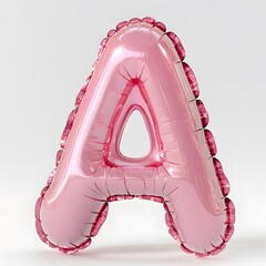 Canvas Print - Bright Pink Inflatable Text A with Fluffy Features