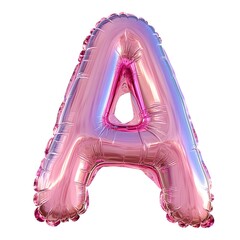 Canvas Print - Bright Pink Inflatable Text A with Fluffy Features