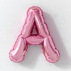 Canvas Print - Bright Pink Inflatable Text A with Fluffy Features