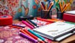 © cd - school supplies on a colorful background, back to school concept, editorial illustration colorful, clip art, poster, banner, educational supplies created with generative ai