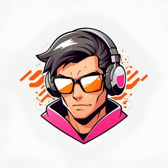 Poster - Cool Gamer with Headphones and Sunglasses