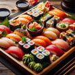 © Mmmd - Delicious sushi set restaurant table plate healthy