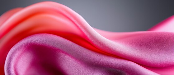 Canvas Print -  A tight shot of pink and red fabric, featuring a blurred region in its center