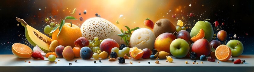 Wall Mural - Still Life with Fruit and a Touch of Magic.