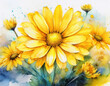 © Ranta Images - Closeup Illustration of a Yellow Daisy Detailed Floral Artwork Highlighting Natural Beauty