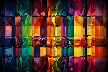 Wall Mural - Abstract 2D geometric colorful background Generative AI