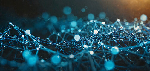 Wall Mural - abstract blue network