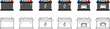 © Rick Cranches - Car battery. Set of color car battery icons. Colored car battery symbol. Vector illustration on white background