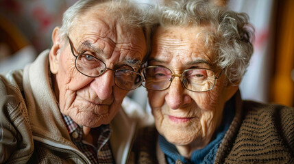 radiating warmth and deep connection, this charming photo captures a beautiful moment of an elderly