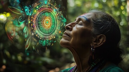 Wall Mural - Ayahuasca compilation. Shamanic meditation