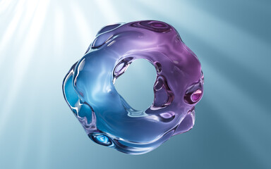 Wall Mural - Abstract glass ring background, abstract curves, 3d rendering.