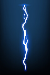 Lightning animation with sparks. Electricity thunderbolt danger, light electric powerful thunder. Bright energy effect, vector illustration