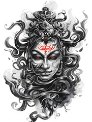 Om Hinduism tattoo design with smoke illustration