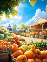 Wall Mural - Fresh Produce at the Farmers Market.