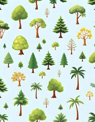 Wall Mural - set of trees