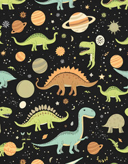 Wall Mural - seamless pattern with monsters