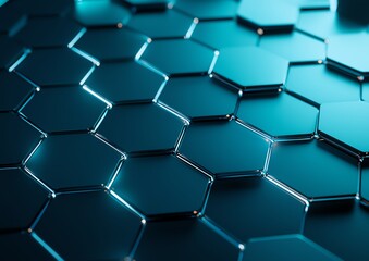 Abstract blue hexagon pattern background, perfect for technology or futuristic themes.