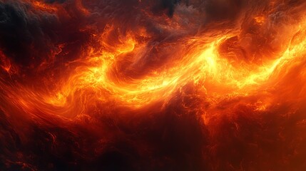 Wall Mural - A fiery phoenix soars through a dramatic sky, its wings ablaze with a radiant glow.