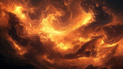 Wall Mural - A fiery, abstract background with swirling, glowing patterns. The colors are warm and inviting, creating a sense of energy and excitement.