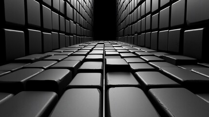 Leinwandbilder - Abstract Black Cubes.