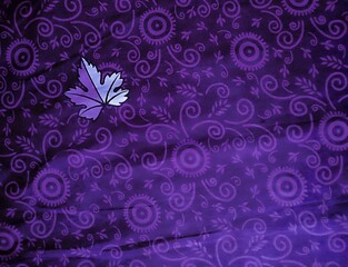 purple fabric pattern and background with leaf design