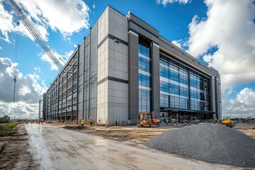 Wall Mural - A Large Modern Building Under Construction