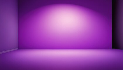 Wall Mural - Empty Studio 3d exhibition background - pastel lavender purple and blue colored stage with soft natural spotlights, crystal caustics light refraction effect, natural shadows326