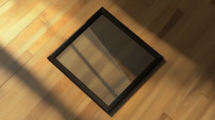 Canvas Print - Black Frame on Wooden Floor