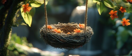 3D cartoon bird's nest swing