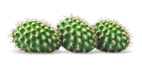 Sticker - Green cactus isolated on white background. 