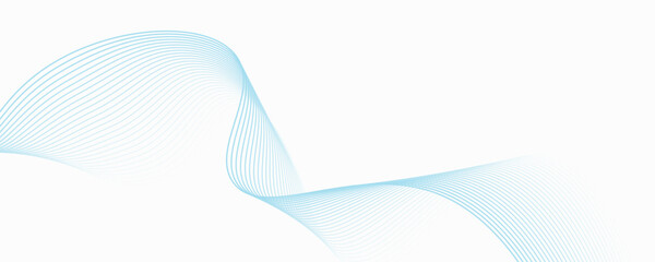 Wall Mural - Abstract blue smooth waves on white background.Vector illustration.