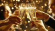 © Thongdee - The cheerful image of people toasting with champagne on New Year’s Eve is popular for celebration themes