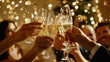 © Thongdee - The cheerful image of people toasting with champagne on New Year’s Eve is popular for celebration themes