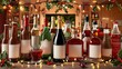 © Kartik - Christmas alcohol drinks set - beer, wine, champagne, scotch, soda