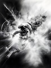 Sticker - Astronaut in Smoke and Light.