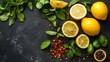 © Aziz - Yellow Lemon with other spicy and sour ingredients like mint and lemon leaves