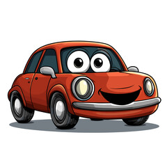 Sticker - vector character car on white background .Generative AI