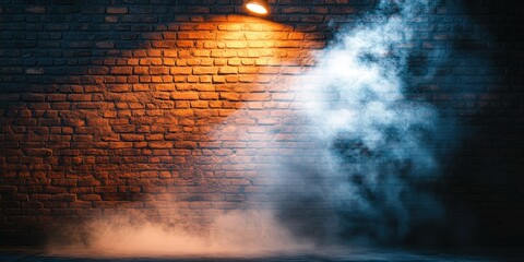 Sticker - Brick Wall with Smoke and Spotlight